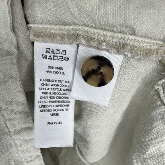 Nicole Miller Linen Top XL Lyocell Green - Picture 5 of 7